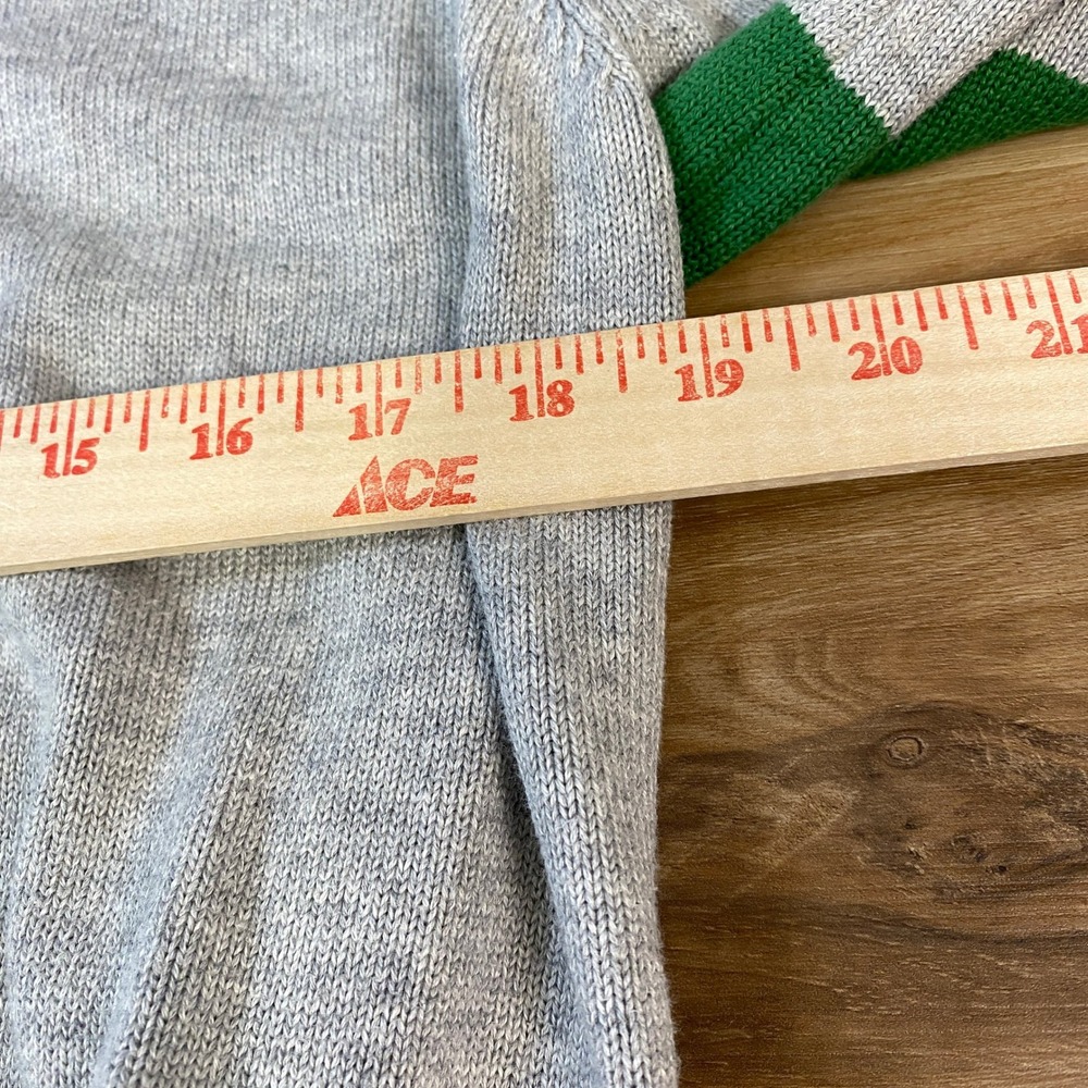 Brooks Brothers Sweater Preppy Mens M Supima Cotton V-Neck Gray Green Varsity - Picture 7 of 8